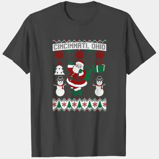 Christmas Ugly Sweater Cincinnati Ohio T Shirts