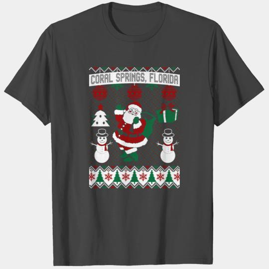 Christmas Ugly Sweater Coral Springs Florida T Shirts