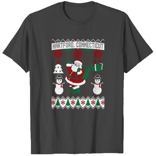 Christmas Ugly Sweater Hartford Connecticut T Shirts