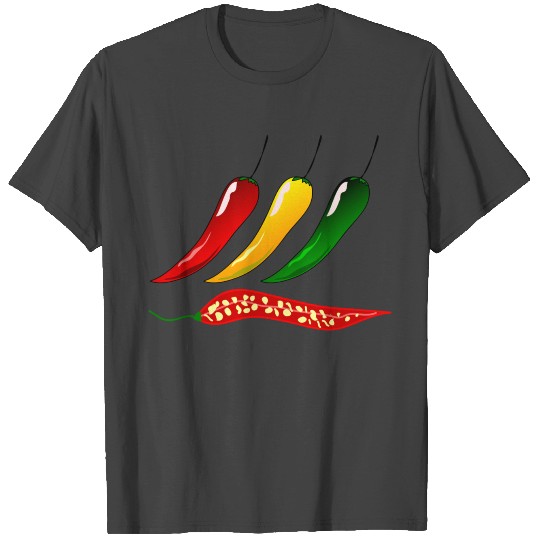 paprika chilli chili pepper citrus veggie gemuese T Shirts