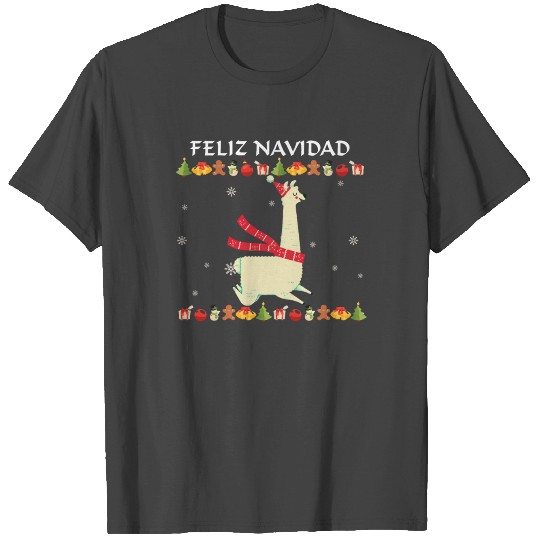 Feliz Navidad Singing Christmas Llama T Shirts
