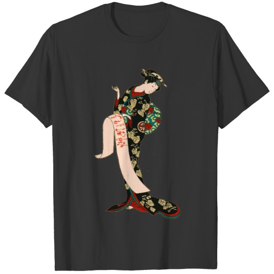 Lady in a Black Kimono T-shirt