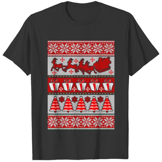 Santa Sleigh Ugly Christmas Sweater T-shirt