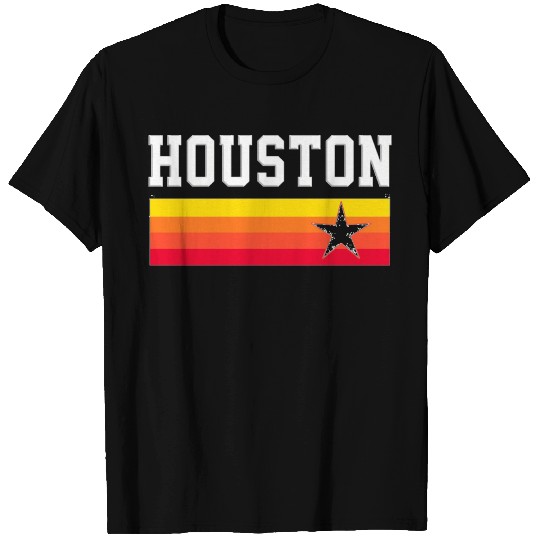 Houston Baseball Throwback Astro Vintage Stripes T Shirts