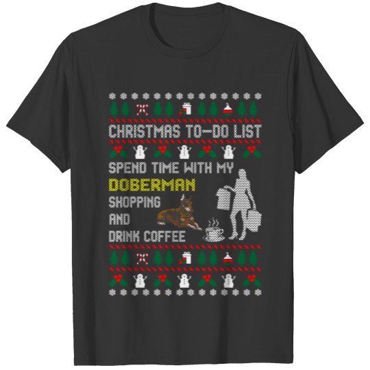 Spend Time With Doberman Shopping Christmas T-shirt