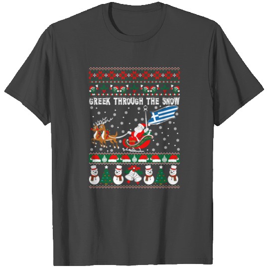Greek Through The Snow Ugly Christmas Sweater T Shirts