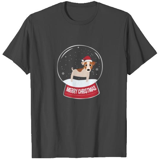 Jack Russell Terrier Merry Christmas Snowball T Shirts