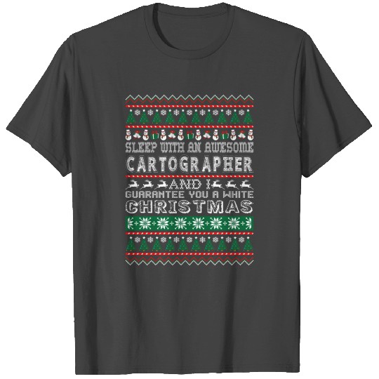 Sleep With Awesome Cartographer White Christmas T Shirts