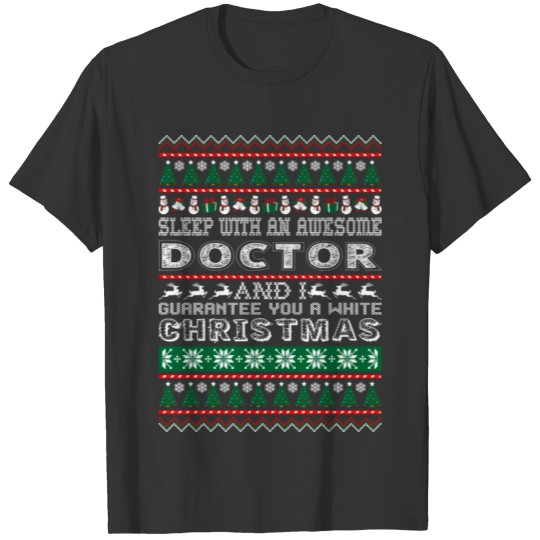 Sleep With Awesome Doctor White Christmas T Shirts