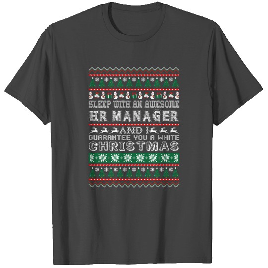 Sleep With Awesome HR Manager White Christmas T Shirts