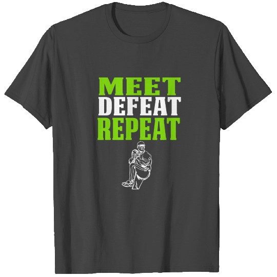 Baseball PItcher Design Gift Meet Defeat Repeat T Shirts