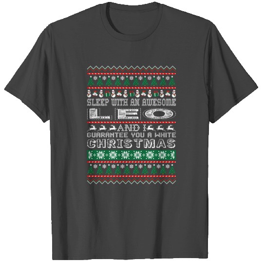 Sleep With Awesome Leo White Christmas T Shirts