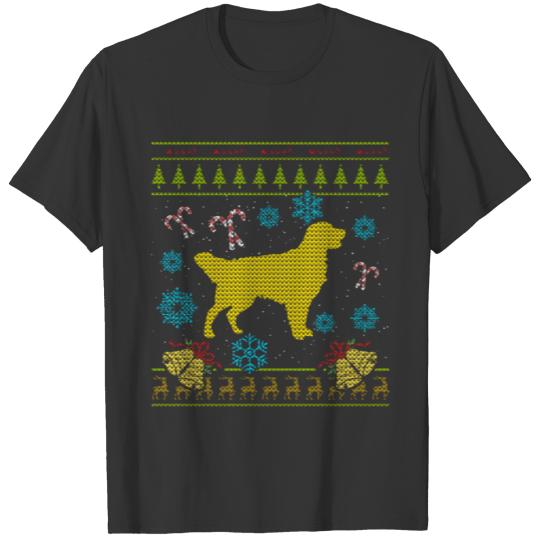 Golden Retriever Christmas Ugly Sweater Design Shirt T-shirt