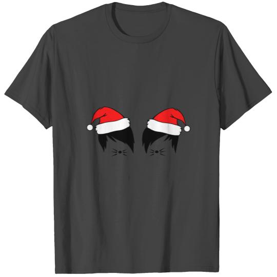 Dan and Phil Cat Whiskers Christmas Santa T Shirts