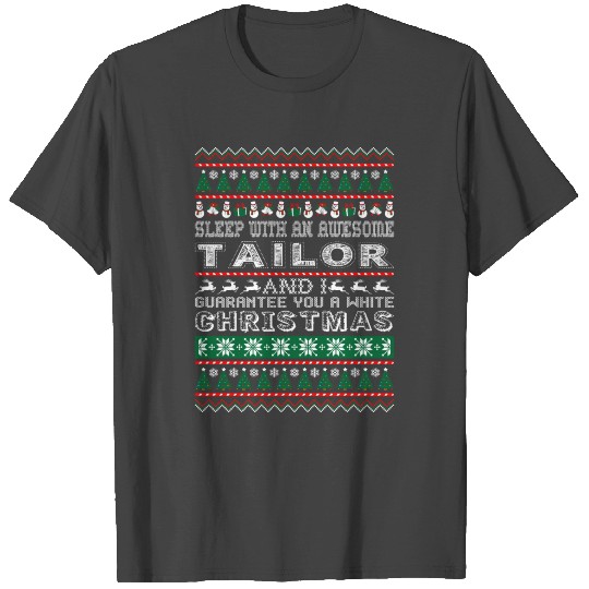 Sleep With Awesome Tailor White Christmas T Shirts
