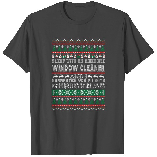 Sleep With Awesome Window Cleaner White Christmas T Shirts