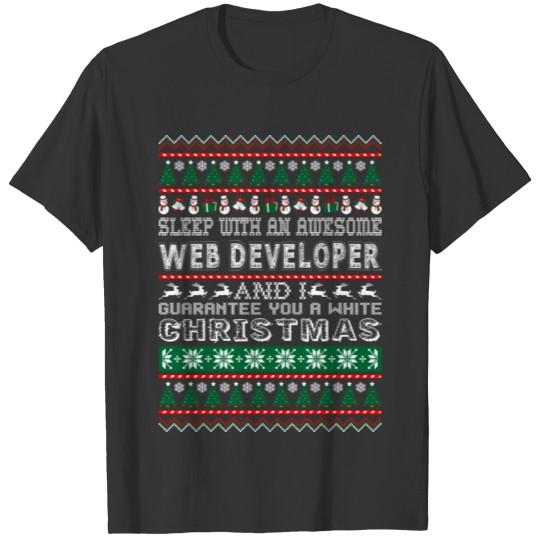 Sleep With Awesome Web Developer White Christmas T Shirts