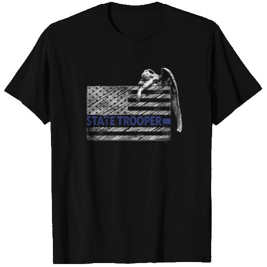 State Trooper Thin Blue Line Guardian Angel T Shirts