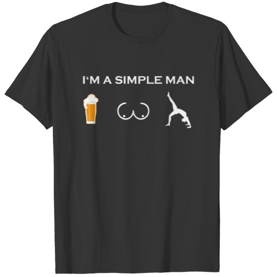 simple man like boobs bier beer titten yoga 3 pn T-shirt