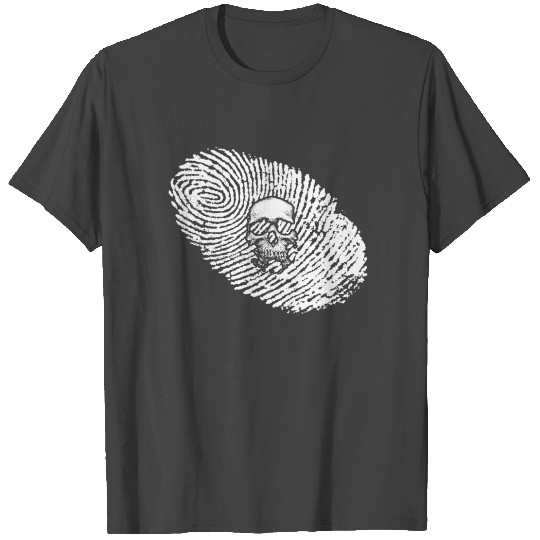 fingerabdruck dna dns geschenk skull totenkopf bik T Shirts