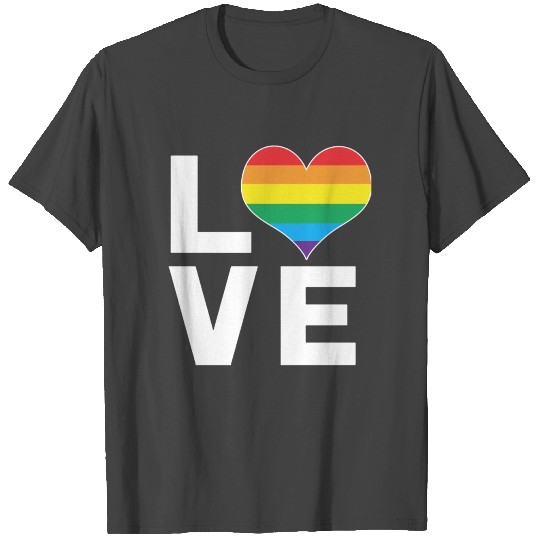 Love Rainbow Heart Gay Lesbian LGBT Pride T Shirts