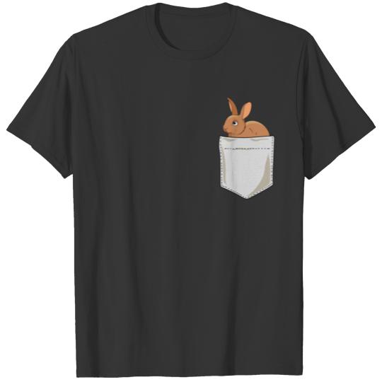 Just Go Everywhere With My Bunny In Pocket T-shirt