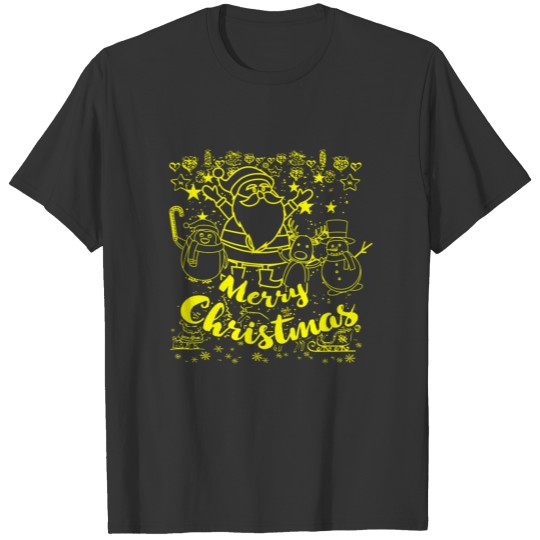 GIFT - MERRY CHRISTMAS SANTA YELLOW T Shirts