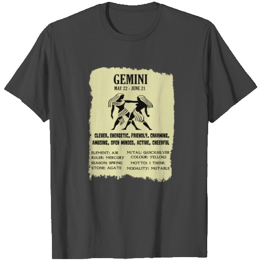 Gemini Zodiac Cool Gift- Geminian Awesome Present T Shirts