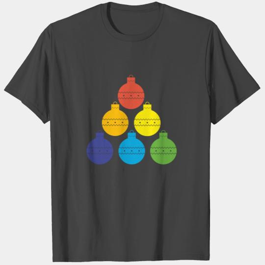 Rainbow Tree of Christmas Balls T Shirts