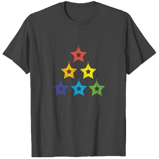 LGBT Rainbow Tree of Christmas Stars T Shirts