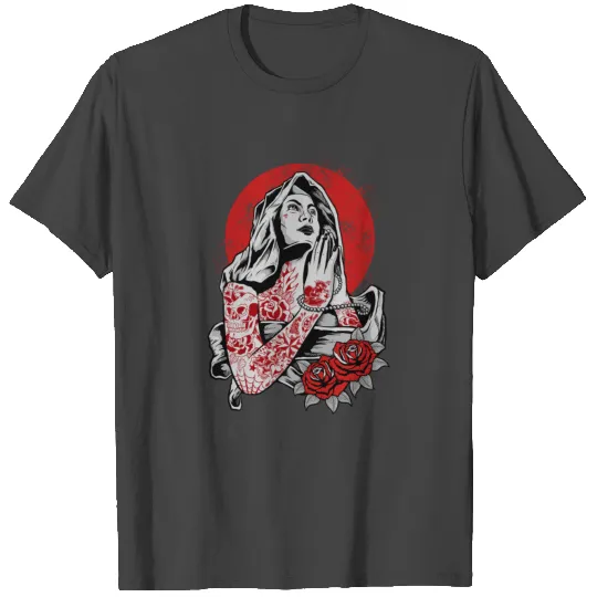 Virgin Mary Tattoo T Shirts