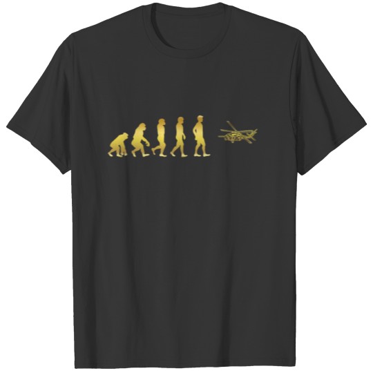 evolution human ekg heartbeat Black Hawk Hubschrau T Shirts