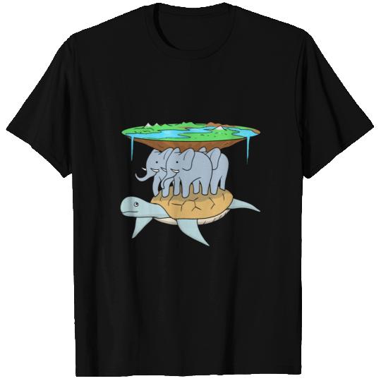 Slices World Flat Earth Flat Earth Tortoise T Shirts