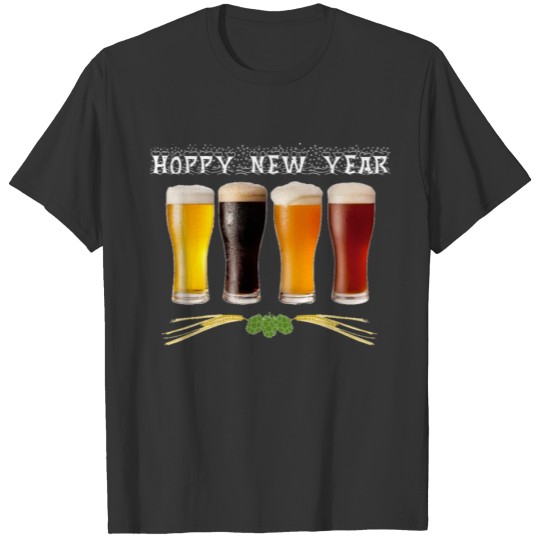 Hoppy New Year Beer Shirt For New Year's Eve T-shirt