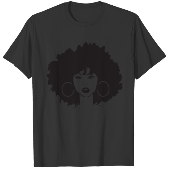 Black African Woman Happy Afro Face Retro 70s T Shirts