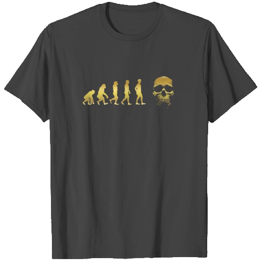 evolution human ekg heartbeat skull totenkopf bike T Shirts