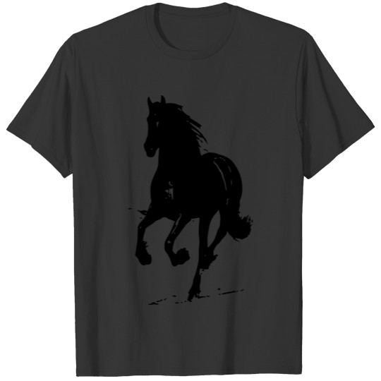 black horse running T Shirts