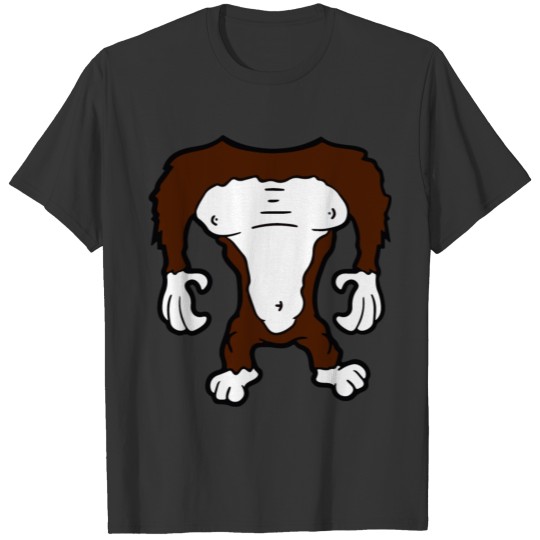 affe gorilla koerper ohne kopf lustig kostuem hall T-shirt