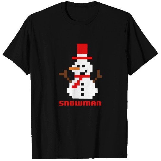 Pixel Snowman funny T Shirts