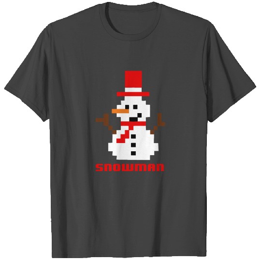 Pixel Snowman funny T Shirts