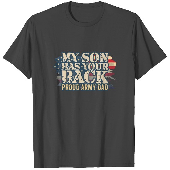 Vintage Patriotic American USA Flag Proud Army Dad T Shirts