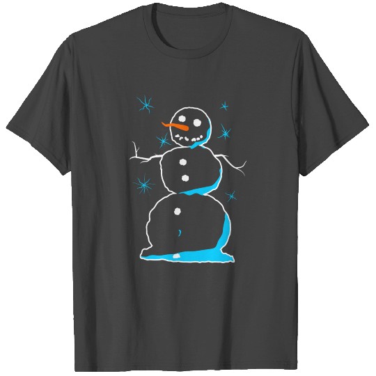 Sweet snowman with carrot nose coal mouth T Shirts
