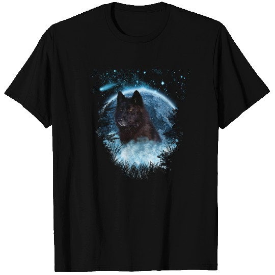 Black Wolf Bl Moon Full Scape T Shirts