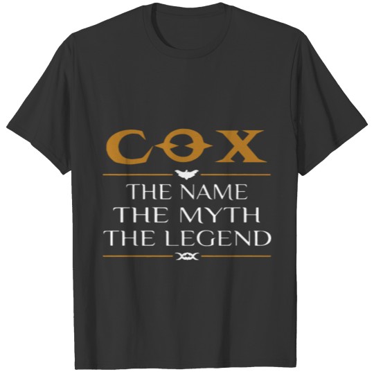 Cox the name the myth the legend T-shirt
