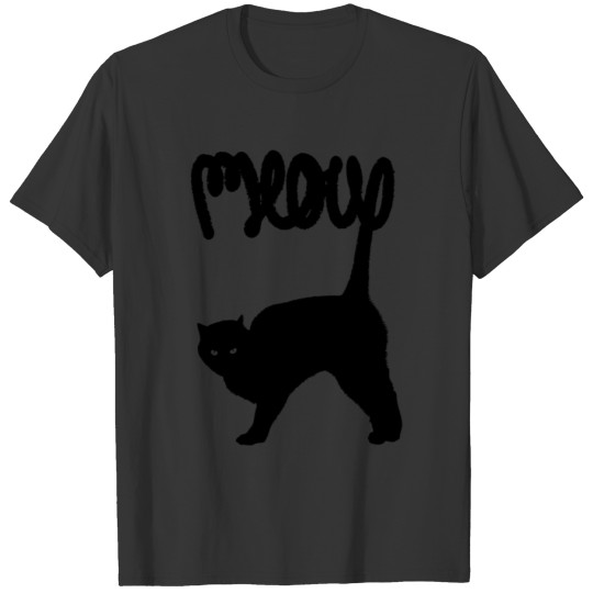 Meow Black Cat T Shirts