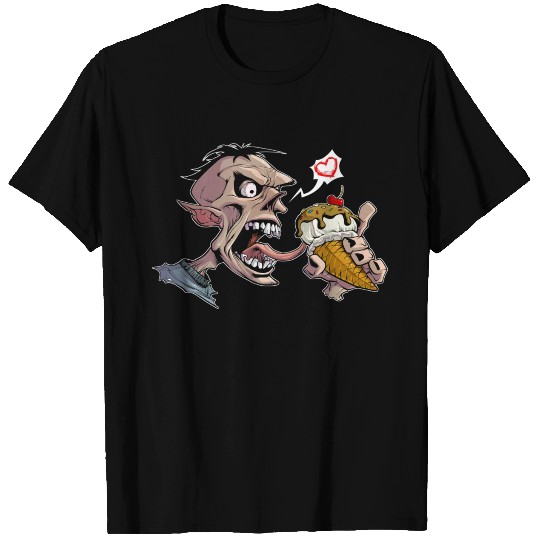 Zombie Ice Cream Art T Shirts