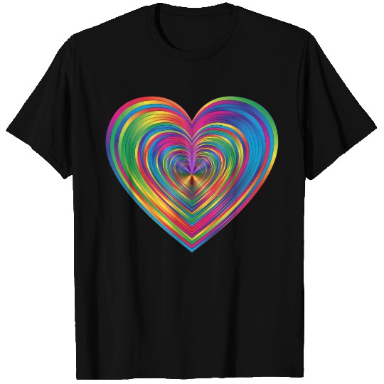 Rainbow Heart T Shirts