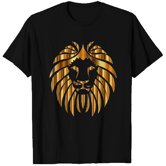 Gold Lion Design T Shirts