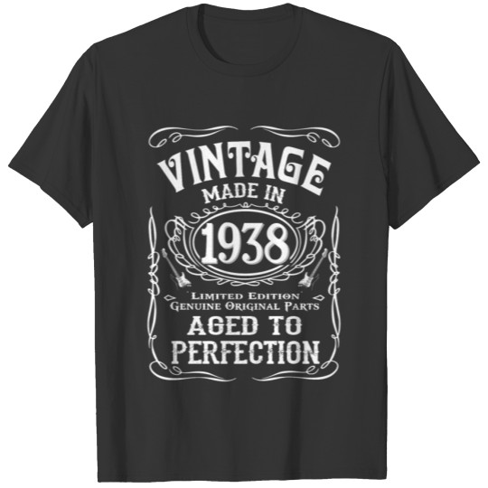 Vintage Made In 1938 Birthday Gift Idea T-shirt