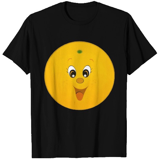 Orange Fruit Face Image T Shirts
